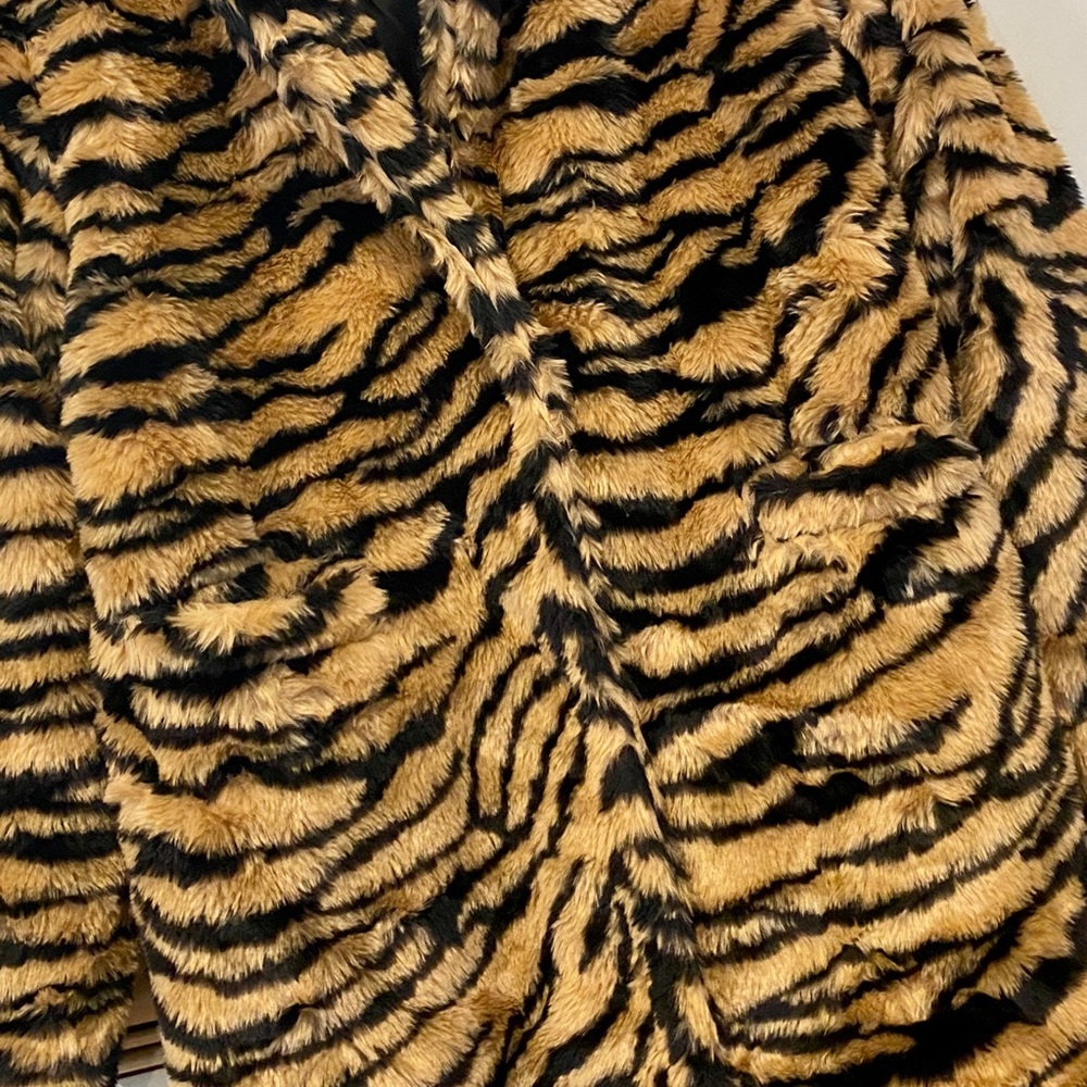 “BIG PIMPIN” Plush Tiger Print Fur Teddy Coat - Picture 7 of 16